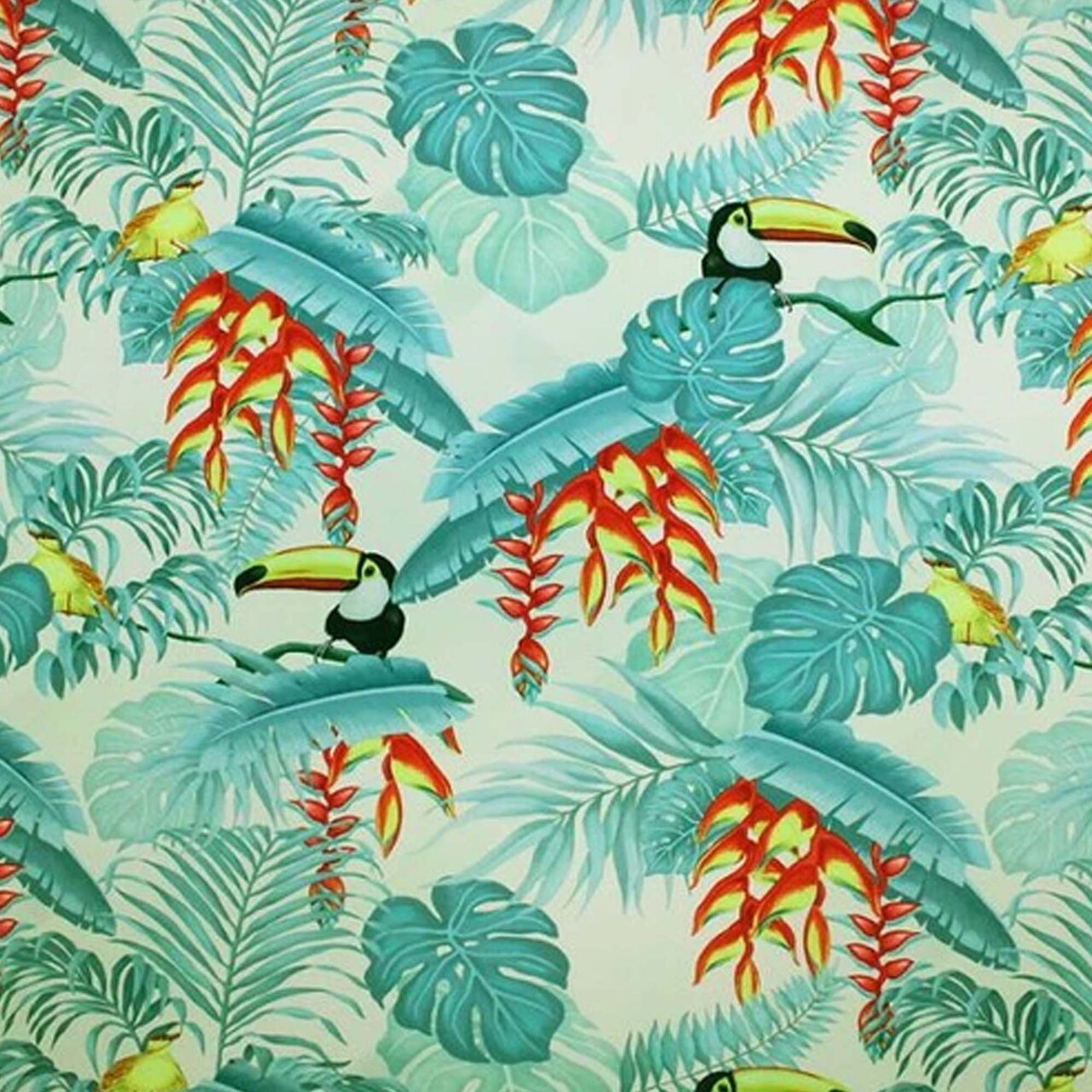 82% Nylon & 18% Spandex Toucans in Jungle Printed Spandex Fabric 55/56” Width